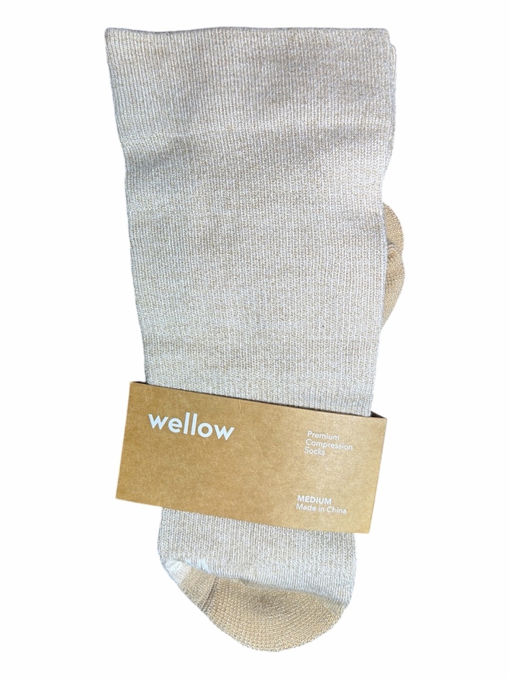 Wellow Men's Casual Crew Socks in Cream - Medium